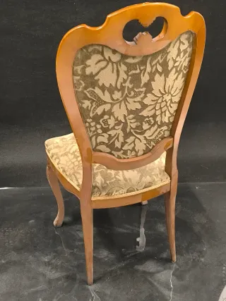 Silla Barroca Isabelina Clásica Madera Tapizada