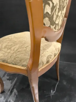 Silla Barroca Isabelina Clásica Madera Tapizada