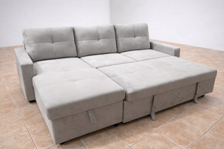SOFÁ CAMA CHAISELONGUE REVERSIBLE GRIS + ARCON