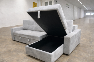 SOFÁ CAMA CHAISELONGUE REVERSIBLE GRIS + ARCON