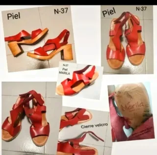 Sandalias de piel rojas, n° 37