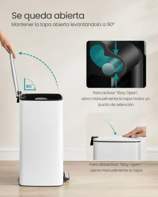 SONGMICS Cubo de Basura de 30 L