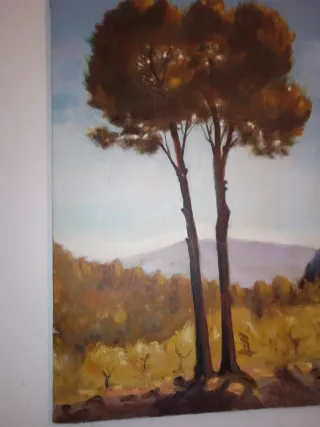 Cuadro al óleo antiguo paisaje