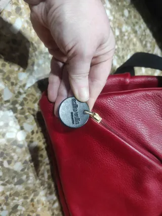 Bolso Nelia Valls Cuero Rojo