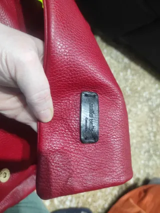 Bolso Nelia Valls Cuero Rojo