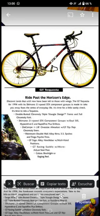 Bicicleta GT Tequesta 1994