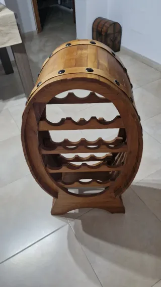 Botellero rústico de madera