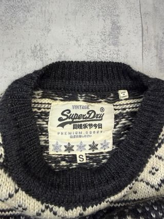 Jersey Superdry Mujer gris oscuro y Blanco