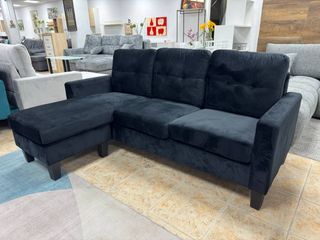 Sofá Negro Moderno 3 Plazas Nuevo