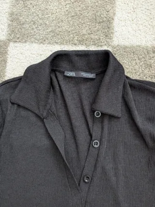 Zara Camiseta Manga Larga Negra
