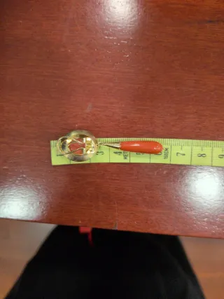 Pendientes Oro 18k Camafeo Coral Auténtico