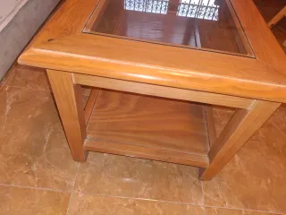 Mesa de centro madera y cristal