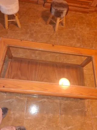 Mesa de centro madera y cristal