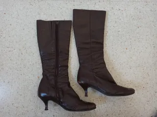 Botas altas piel marrón vintage talla 38