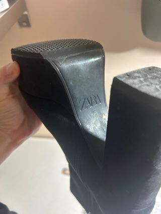 Botines Zara Tacón Plataforma Negro