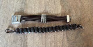 PULSERAS CUERO MARRON