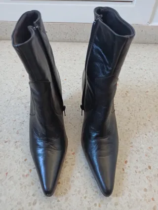 Botines Piel Tacón Pasarela Talla 38