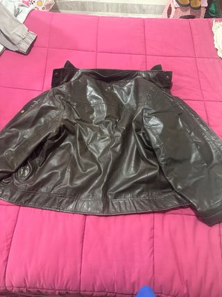 Chaqueta de cuero marrón Talla L