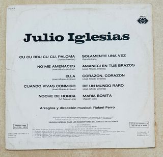JULIO IGLESIAS VINILO LP ORLADOR 1975
