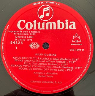 JULIO IGLESIAS VINILO LP ORLADOR 1975