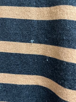 Vestido midi rayas beige y negro