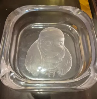 Cenicero cristal relieve cachorro