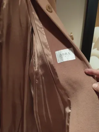 Abrigo de paño mujer marrón diseño oversize