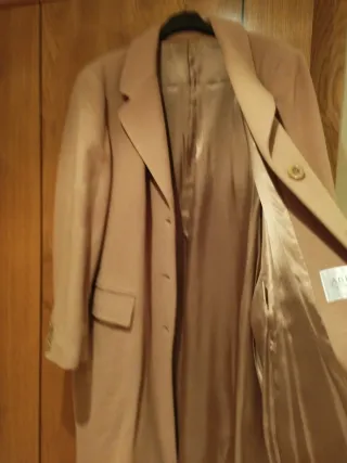 Abrigo de paño mujer marrón diseño oversize