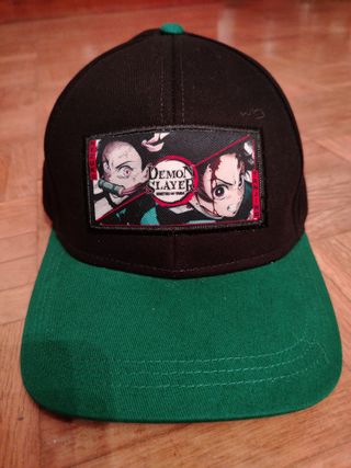 Gorra Demon Slayer Anime Patch Negra y Verde