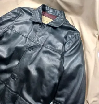 Chaqueta Piel Juan Pina Vintage 90s Negra