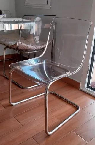 4 Sillas Transparentes Metal Ikea