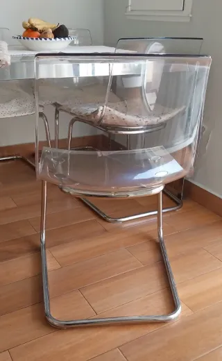 4 Sillas Transparentes Metal Ikea