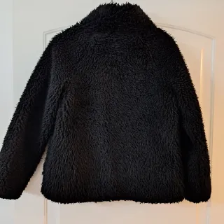 Giacca bambina nera pelliccia sintetica 11/12 anni