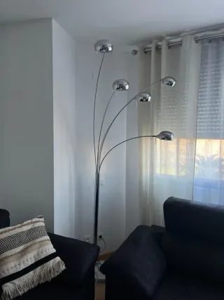 Lámpara de pie salón 5 focos cromada