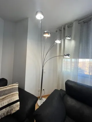 Lámpara de pie salón 5 focos cromada