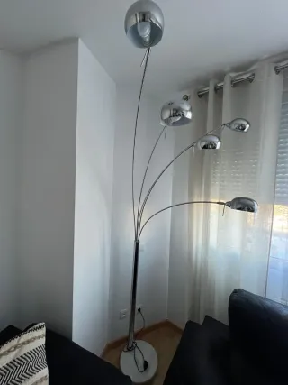 Lámpara de pie salón 5 focos cromada