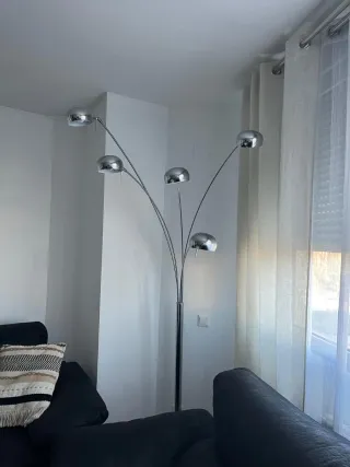 Lámpara de pie salón 5 focos cromada