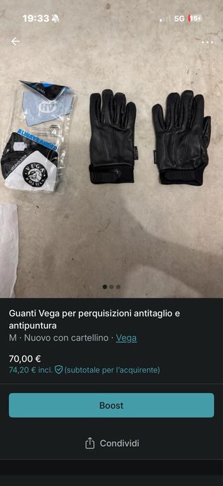 Guanti Vega antitaglio e antipuntura M