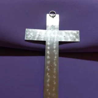 Crucifijo antiguo plata maciza sXVIII 20cm sellos