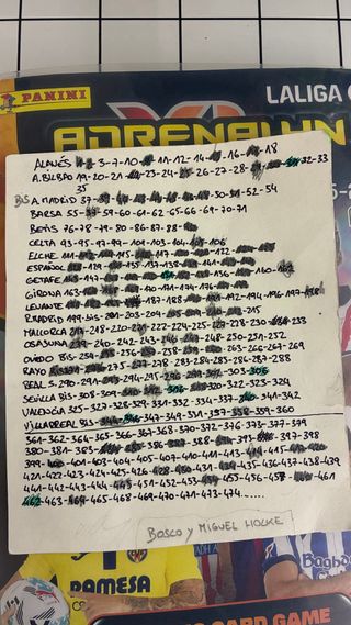 Faltas Adrenalyn 25/26