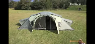 Tienda de campaña verde para 6 plazas,3 habitacion