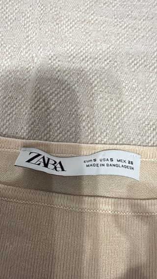 Jersey Zara Rayas Beige y Negro