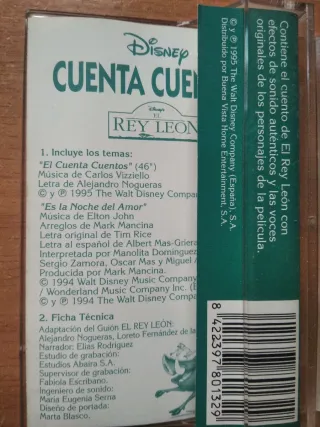 Cinta de Casete Disney Cuentacuentos El Rey León