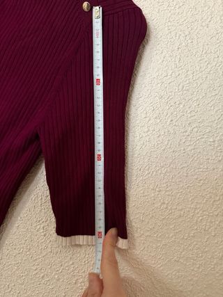 Jersey manga 3/4 burdeos botones