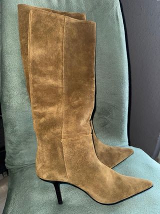 Botas Zara Piel Marrón Talla 35