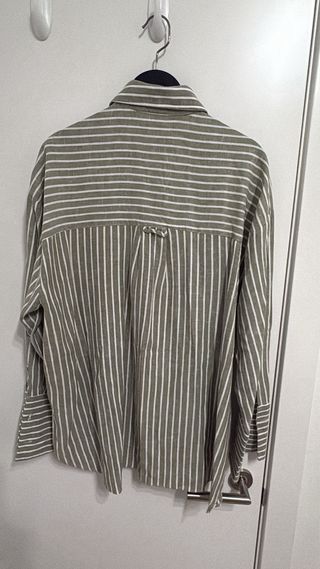 Camisa Zara Rayas Verdes y Blancas