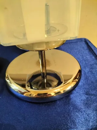 Coppia Lampade Vintage Vetro e Metallo