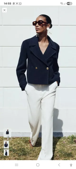 Trench corto Zara azul