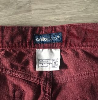 Pantalón Pana Celio Talla 40/32 Burdeos