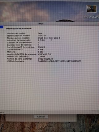 Imac 21.5 2013 1TB SSD 8GB RAM Intel i5